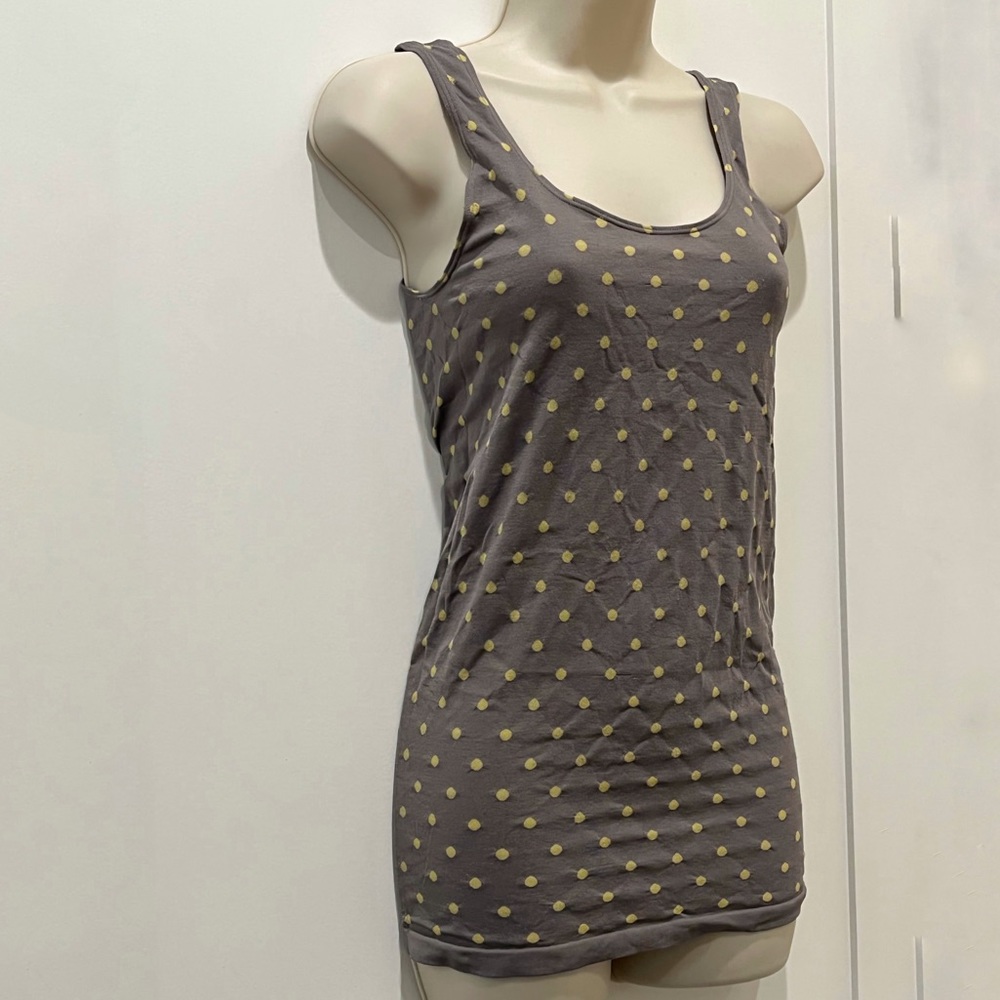 The Limited Polka Dot Tank - gray and yellow